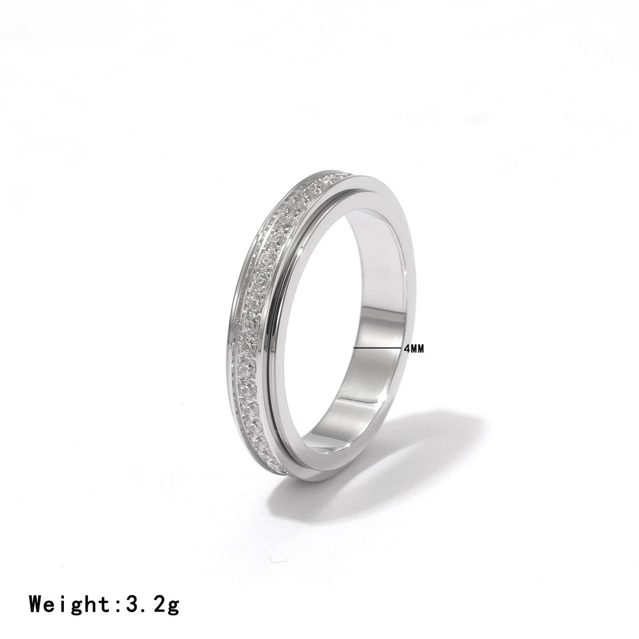 

Star-Studded Diamond Couple s Rings: Light Luxury, Colorfast Titanium Steel, Niche Design. Size 7