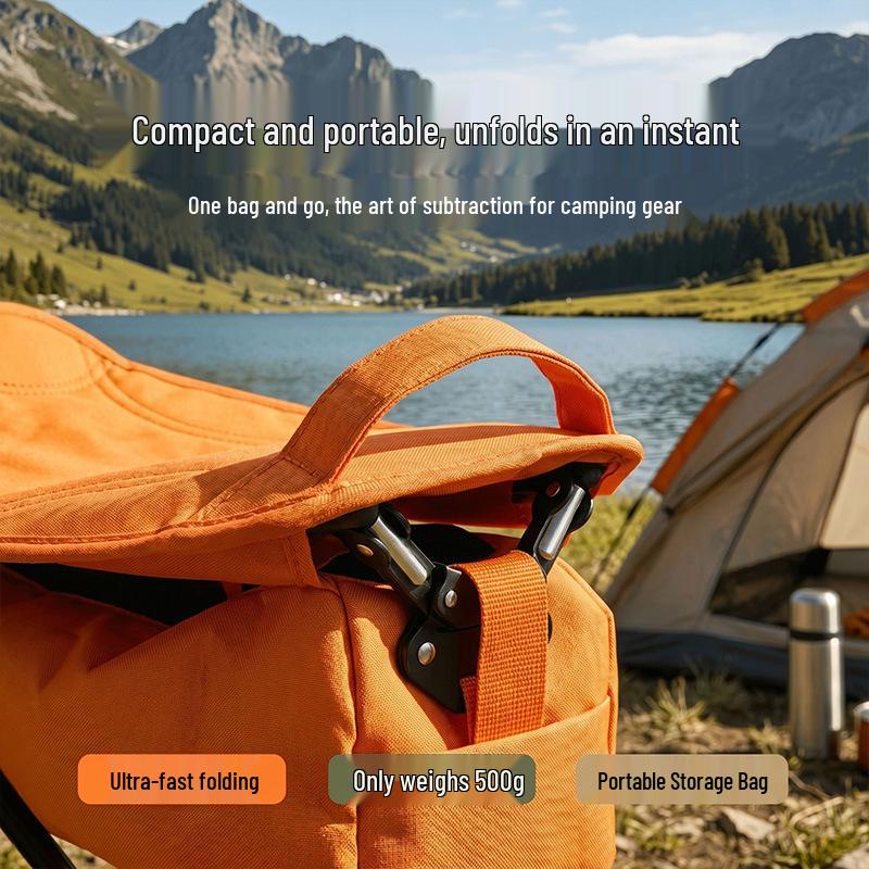 360° Rotating Folding Tripod Stool - Portable, Durable, and Compact for Hiking, Camping, and Fishing.