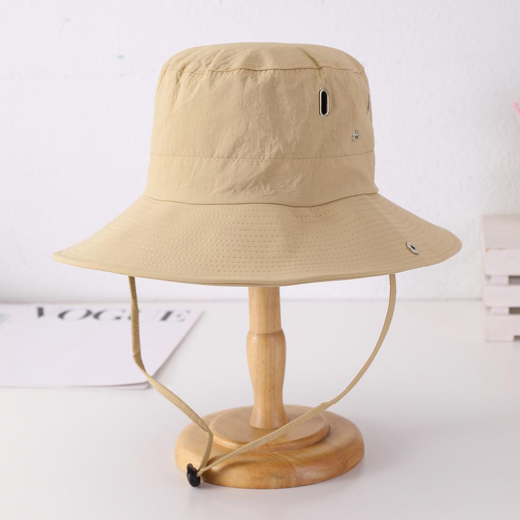 Men's quick-drying wide-brimmed sunshade adjustable casual versatile fisherman's hat for outdoor hiking and mountain climbing