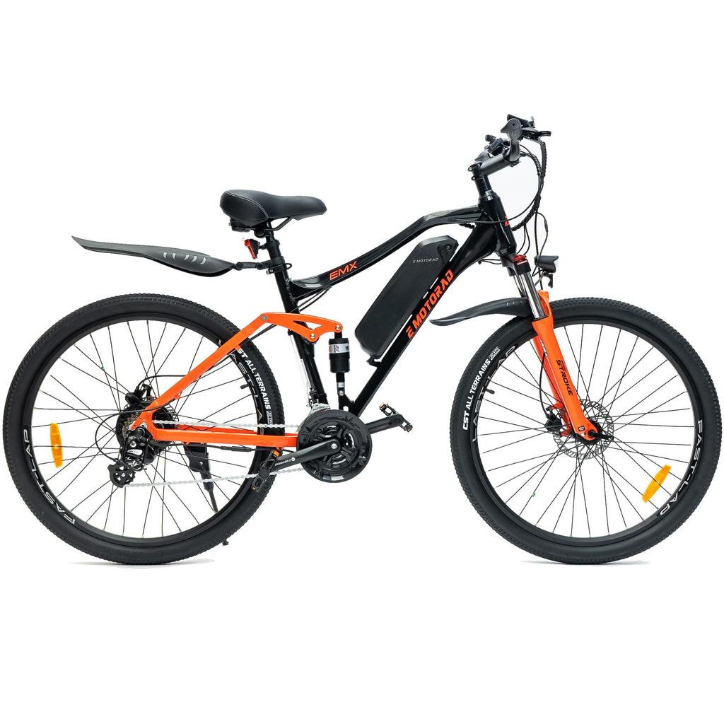 Emotorad EMX Elektrisk Terrengsykkel 27.5" | 36V 250W Motor | 470Wh Avtakbart Batteri | Rekkevidde 70KM | Shimano 21 Gir