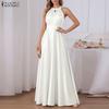 ZANZEA Women Casual Off Shoulder Elegant Sleeveless Long Dress