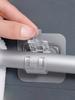 Non Perforated Adhesive Curtain Rod Clamp Transparent Acrylic Crossbar Door Curtain Hanging Clamp Hook Bracket Telescopic
