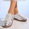 Fashion Silver Vulcanized Sneakers Women Soft Sole Casual Sports Shoes Woman 2026 Spring Autumn Lightweight Non Slip Flat Shoes