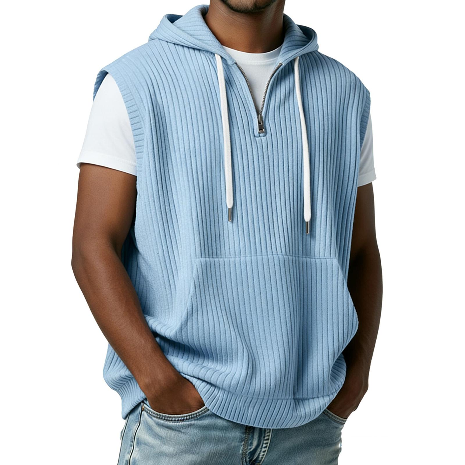 Мужская цветная спортивная майка повседневная свободная без рукавов XL синий