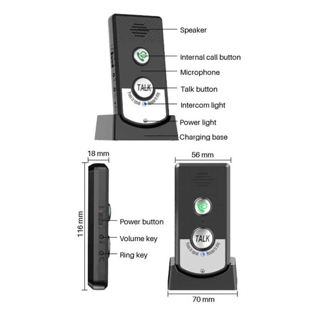 2 Pack Intercoms Wireless for Home Voice Bidirectional Caller Home Ultra Long Distance Portable