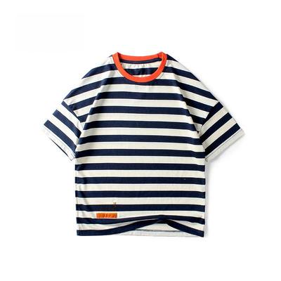 Sommer-T-Shirts für Kinder mit kurzen Ärmeln und Streifen – Koreanischer Stil für Jungen und Mädchen