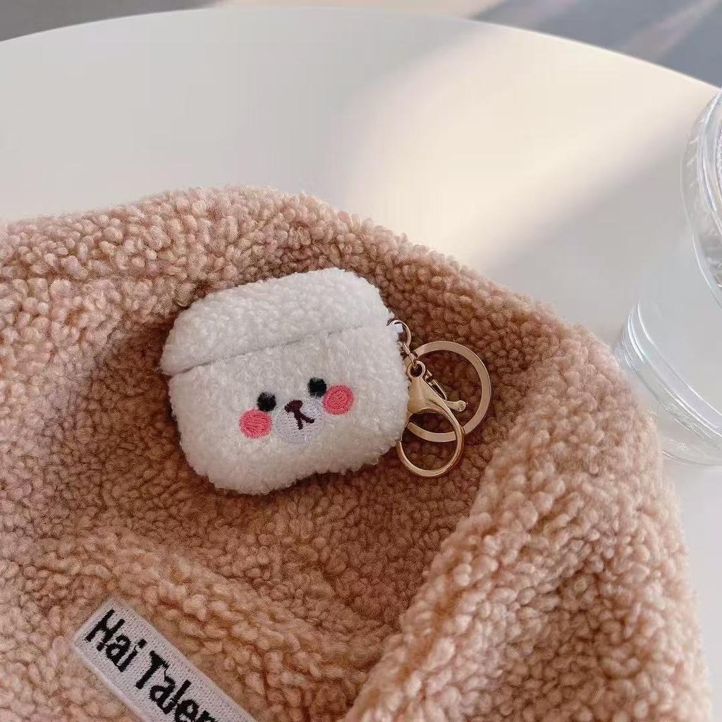 Cute Plush Teddy Bear Headphone Cover For Apple Airpods 4 3 2 1 and Airpods Pro2 3 Protective Case Against Falls