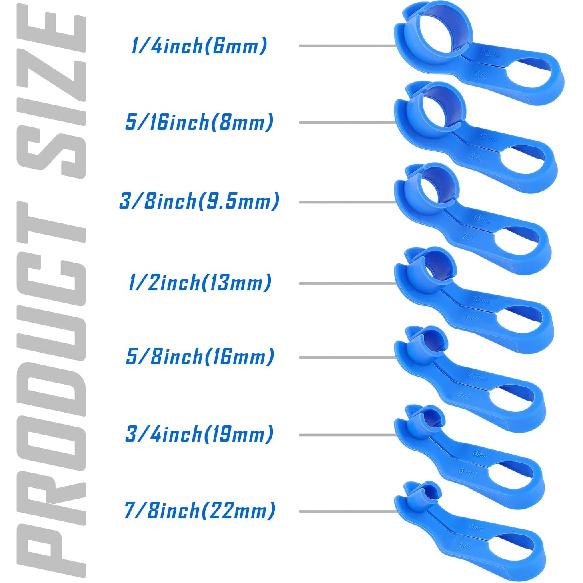 7PCS AC Fuel Line Disconnect Tool Set - 1/4 5/16 3/8 1/2 5/8 3/4 7/8 Inch Fuel Filter Removal Tool Compatible With GM Ford Chrysler More Vehicles -