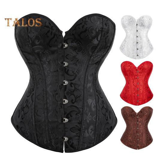 Women Shapewear Lace Up Overbust Corset Bustier Top Hourglass Figure Push-up Bodyshaper with 12 Bones