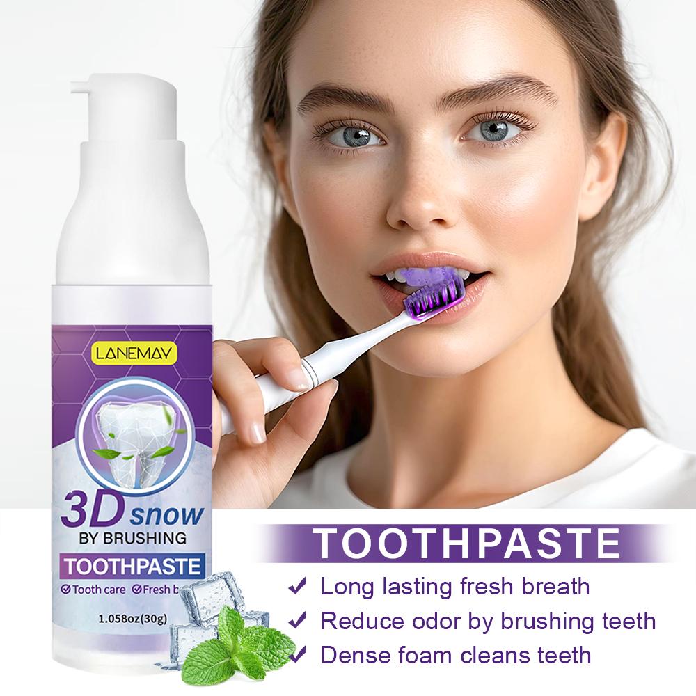 Purple Toothpaste for Smoking, Coffee Drinking & Tartar Removal - With Peppermint & Glycerin - Long Lasting Fresh Breath