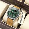 POEDAGAR Military Luxury Men Watch Date Chronograph Waterproof Luminous Top Man Wristwatch Leather Men's Quartz Watches