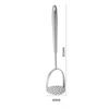 Potato Masher Stainless Steel,Potato Smasher for Mashed Potatoes Pumpkin Carrots Avocado Fruits,Mashing Utensil (Silver) 3