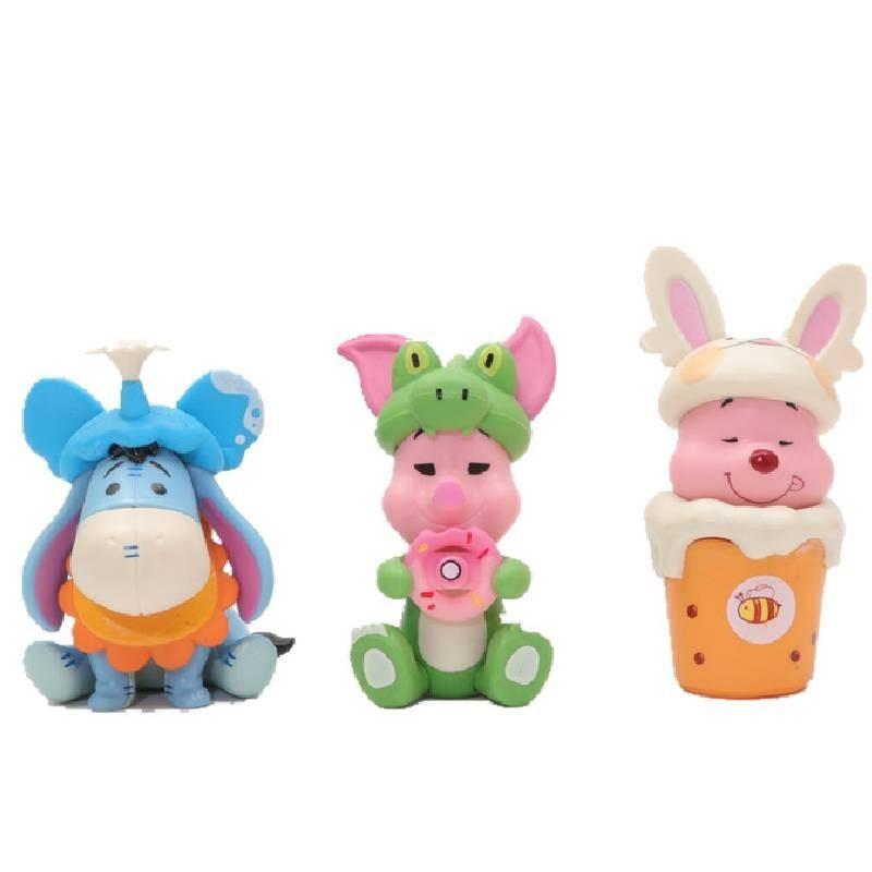 3rd Generation Winnie The Pooh Tiger Striped Pig Ear Toy Figure Doll Egg Decoration Plastic Model