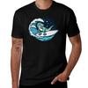 Dinosaur Surfing In Space TShirt Classic Crew Neck Cotton TShirt