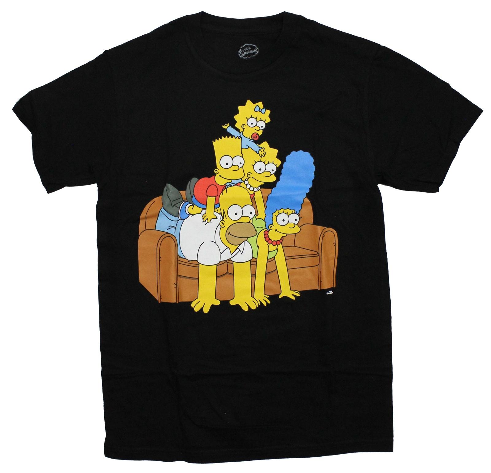 The Simpsons New Adult T-Shirt - Balancing In Cheerleader Pyramid Couch M