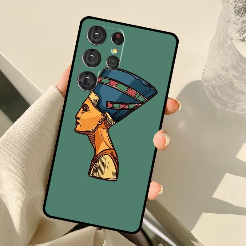Egypt Nefertiti Ankh Case For Samsung Galaxy S24 Ultra S21 S22 S23 S25 Ultra S9 S10 Plus S20 FE S25 FE Back Cover