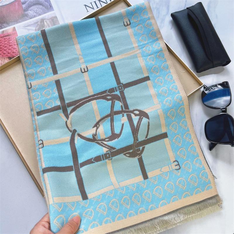 Scarf Women's Winter Imitation Cashmere Scarf Letter Chain Shawl New Thickened Warm Scarf