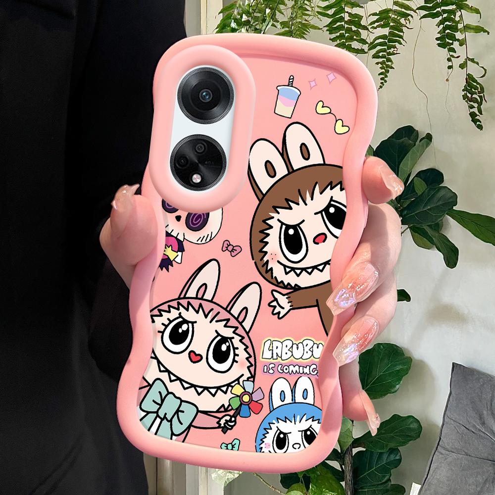 

Окрашенный узор Big Wave Edge Мягкий силиконовый материал Macaron чехол для телефона противоударный защитный резиновый чехол для OPPO Reno Realme Realme C30S розовый