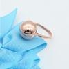 Purple Gold Glossy Round Bead Ring, Simple Rose Gold-Plated Round Ball Pattern Hollow Ring