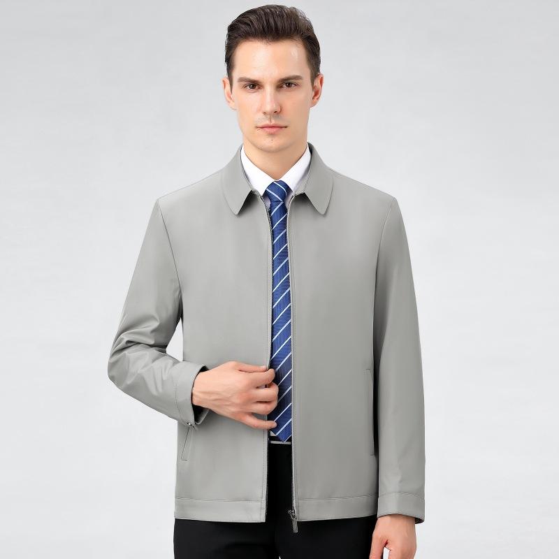 Mulberry Silk Jacket for Men In Spring and Autumn, Middle-aged and Elderly Fathers, Leading Cadres, Civil Servants, Administrative Business Jackets