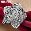 Otevírací třípatrový květinový prsten ze stříbra 925 Sterling Silver