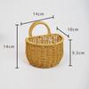 With Handle Kitchen Storage Basket Imitation Rattan Brown Wall Hanging Basket Gift Living Room Hand-Woven Hanging Baskets