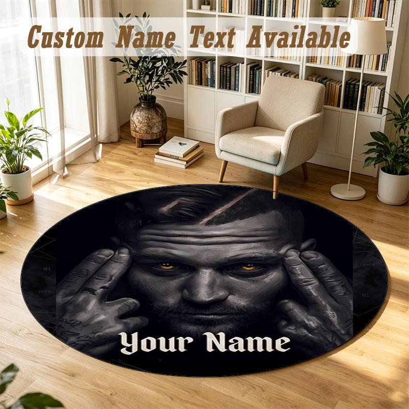 Round Rug Custom NameKontra K Pattern Non Slip Carpet Home Floor Decor