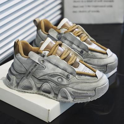 Sneaker Chunky Uomo Designer Distressed Scarpe Sportive Moda Casual Tessuto Pelle Traspirante Altezza Aumentata Scarpe con Zeppa Piattaforma