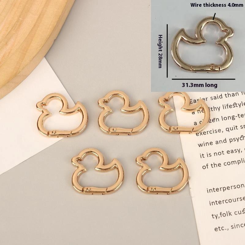 5Pcs Star Duck Flower Shape Spring Ring Open Buckle Carabiner Snap Clip For Leather Bag Handbag Belt Strap Connector
