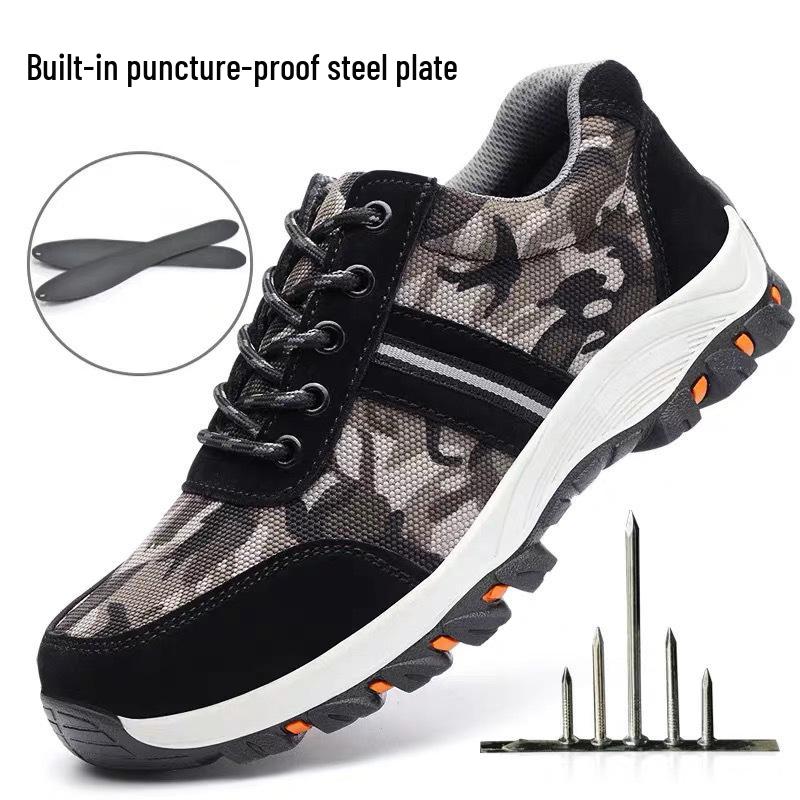 Camouflage Steel Toe Safety Shoes - Anti-Smash, Anti-Puncture, Lightweight, Insulated for Electricians