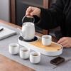Light luxury warm tea tray Kung Fu tea set, high-end gift box set, beam teapot, one pot and four cups, commemorative business gifts