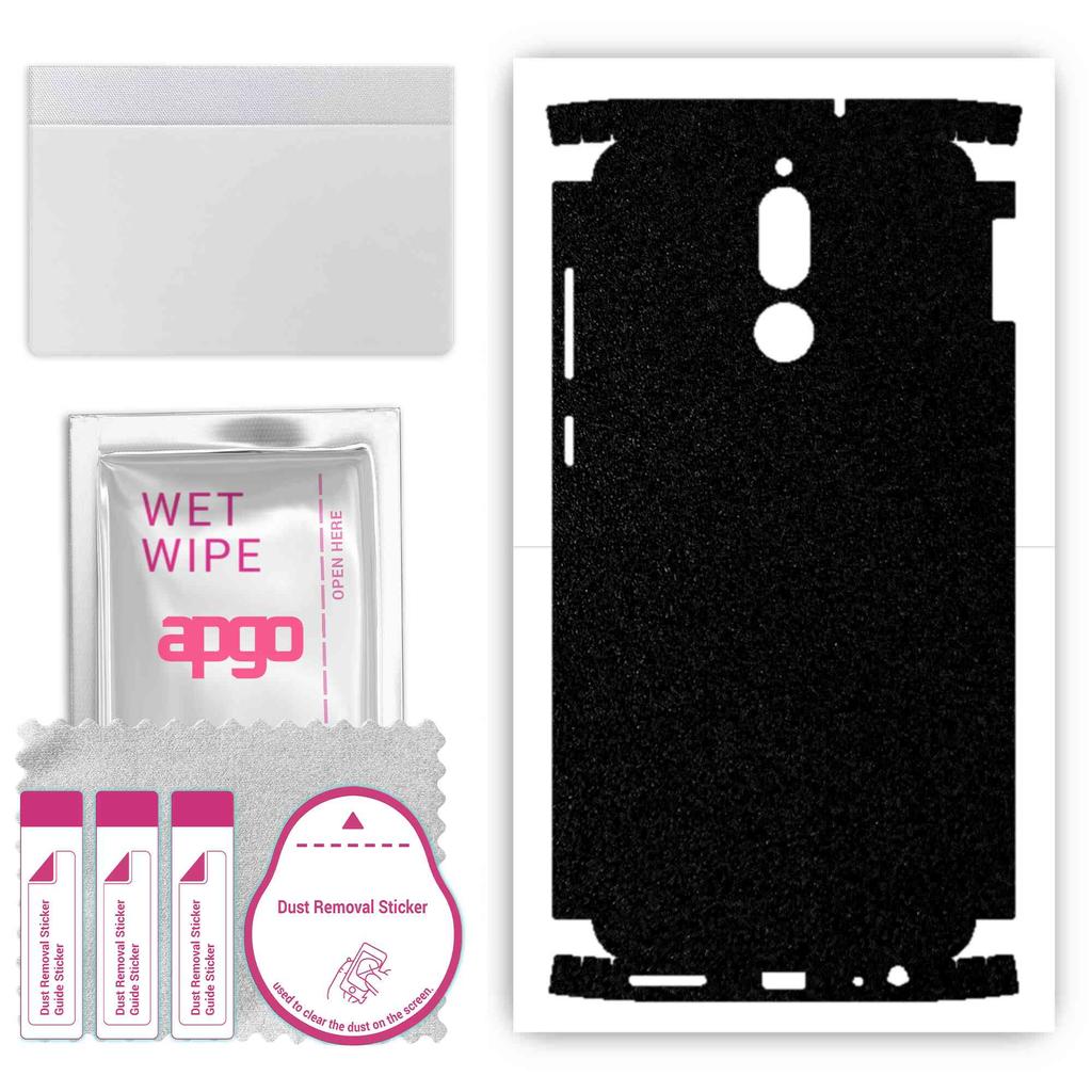 apgo Ochranná samolepka na zadní stranu + boky kompatibilní s Huawei Mate 10 Lite, fólie Full Wrap, fólie, vinyl - vzor matná černá
