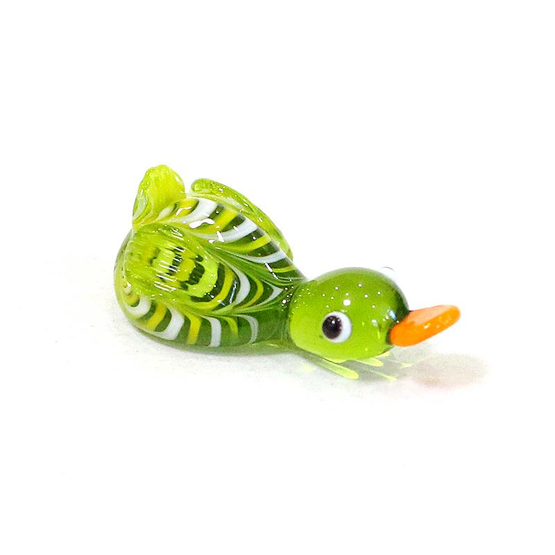 Cute Glass Duck Mini Figurines Colorful Cartoon Animal Tiny Statue Craft Ornament Home Fairy Garden Easter Micro Landscape Decor