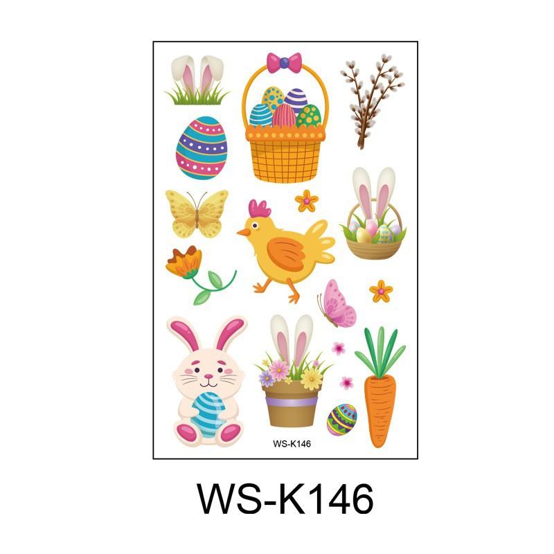 Cross Border Easter Party Egg Tattoo Sticker Waterproof Holiday Children's Cartoon Rabbit