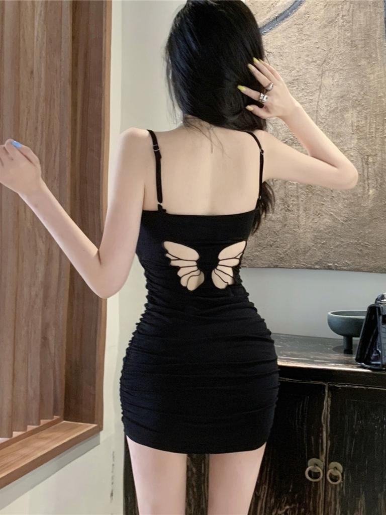 Butterfly hollow waist suspender dress female summer hottie sexy figure hip skirt imperial sister wind tube top skirt