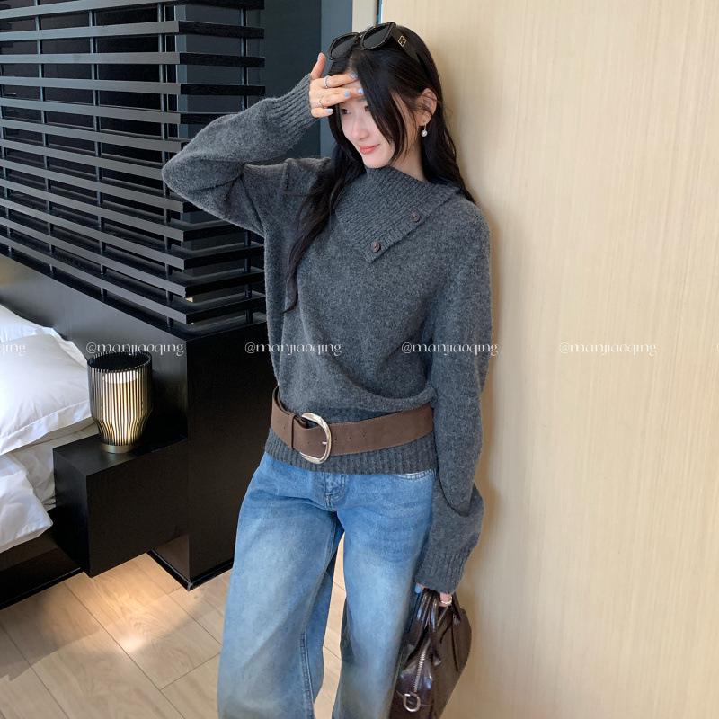 Women's Wool Turtleneck Knit Sweater, Long Sleeve, Autumn/Winter 2026, New Arrival