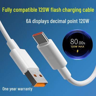 Xiaomi 15Pro Compatible 120W 6A Charging Cable for Mix4, 13Pro, 12Pro, 14Pro