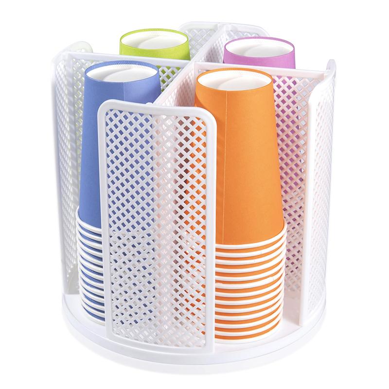 360° Rotation Storage Rack Disposable Cup And Lid Holder Coffee Cup Storage Dispenser Multifunctional Cup Organizers For Kitchen