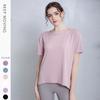 Spring and summer new yoga clothes nude sports short sleeves breathable loose T-shirt top fitness clothes women tight and comfortable