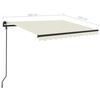 VidaXL Automatic Retractable Awning and Posts 3x2.5 M Cream 3070107