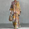16 European and American women's clothing Y1 large size thin ethnic style dress set Bohemian casual large size jumpsuit