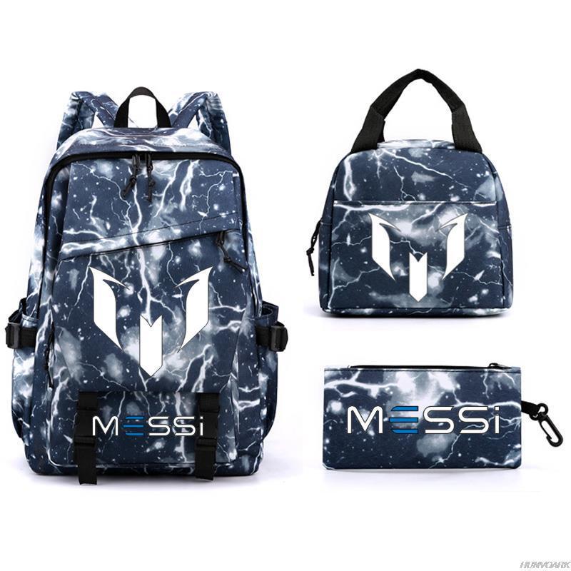 Football Printed Student Backpack Multifunctional Usb Interface Large Capacity Leisure Travel Backpack