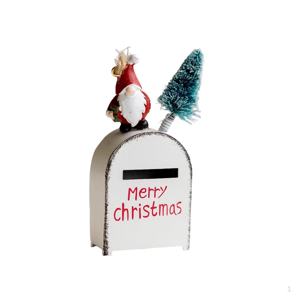Christmas Hanging Charms Scene Layout Props Resin Statue DIY Crafts Mailbox for Indoor Centerpiece
