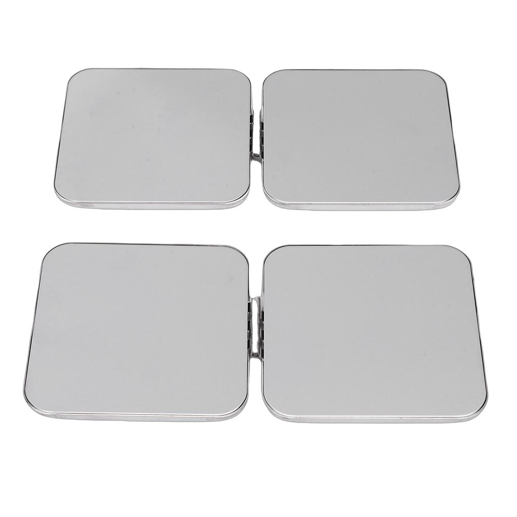 2pcs Stainless Steel Mirror Double Sided Portable Folding Unbreakable Makeup Mirror for Purse  