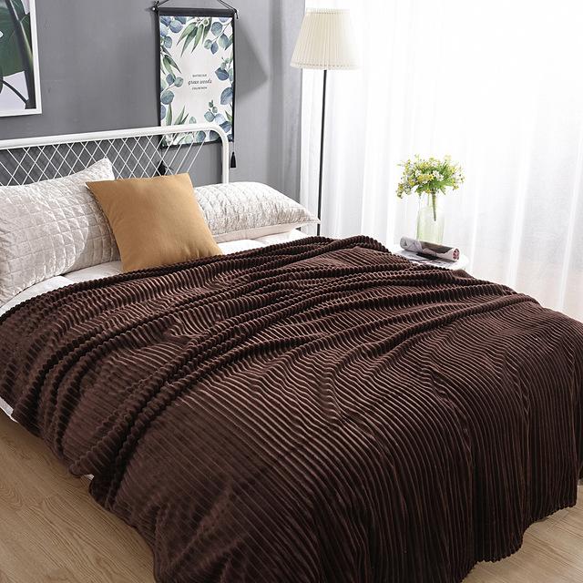 Autumn And Winter Thickened Velvet Blanket Solid Color Sofa Bed Blanket Warm Stitching Fluffy Bedspread Plaid Sofa Cover Blanket