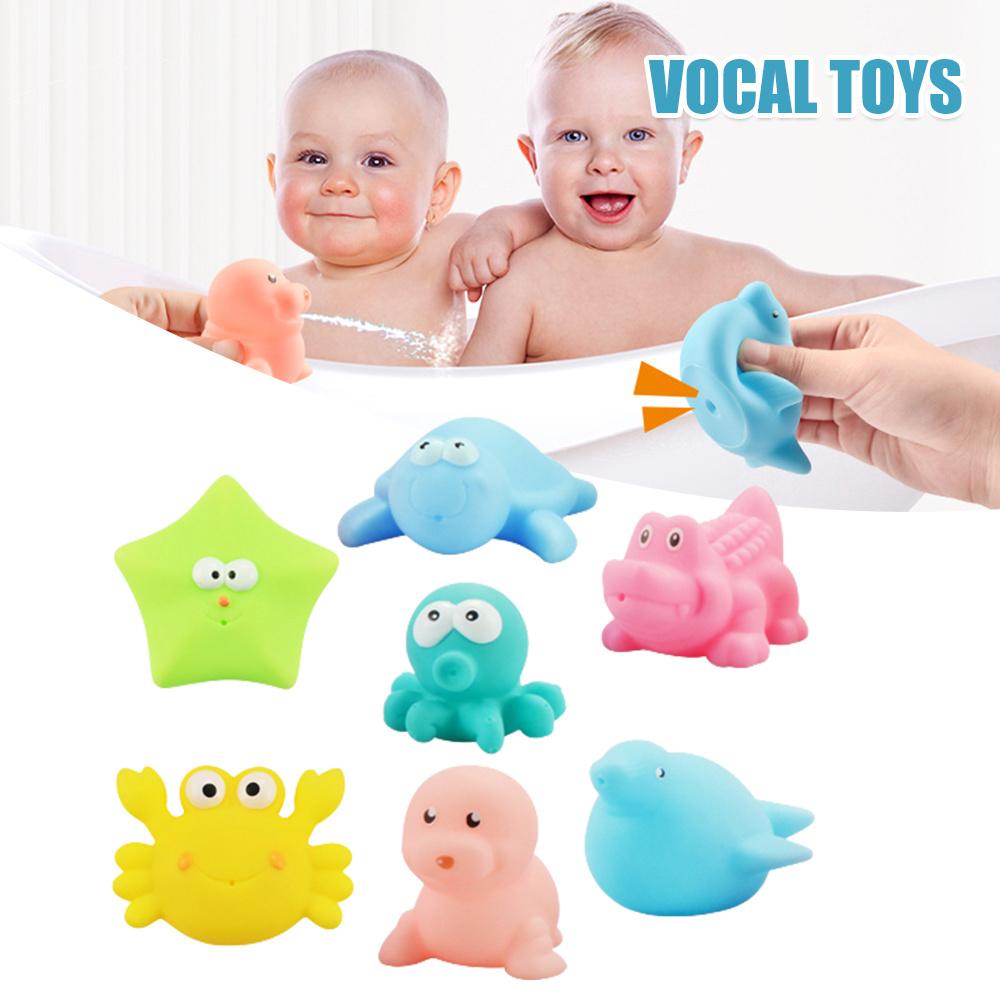 Baby Bath Toys Cute Cartoon Silicone Animals Water Toys Swimming Pool Water Game