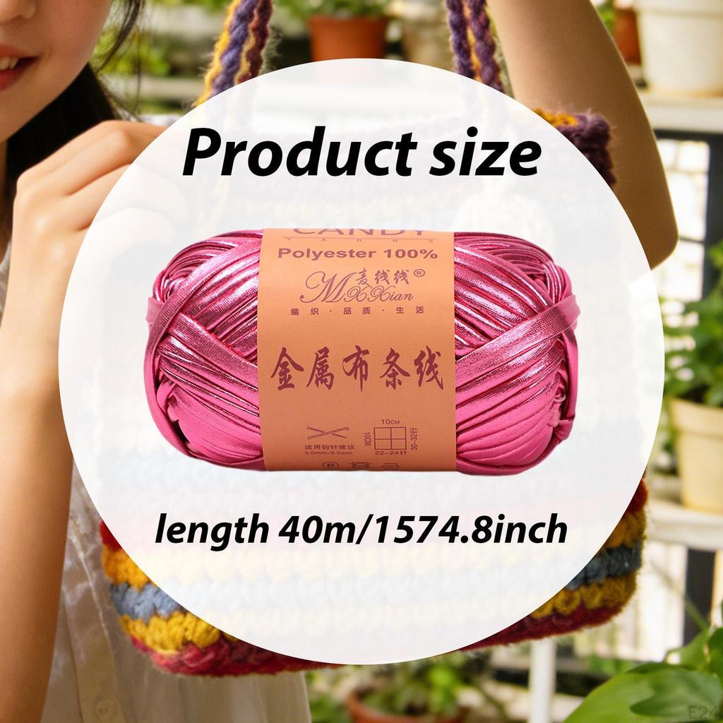 Metallic Shiny Yarn Crochet Bulky T Shirt for Headband Pillow DIY Craft