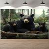 1Pcs Rustic Black Bear Family Animal Decoration Background Holiday Backdrop Decorations For Photo Studio Photo Booth Party