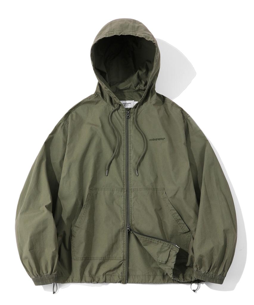 Cgp Garment-Washed 2-Way Tech Short Hoodie Jacket_Khaki