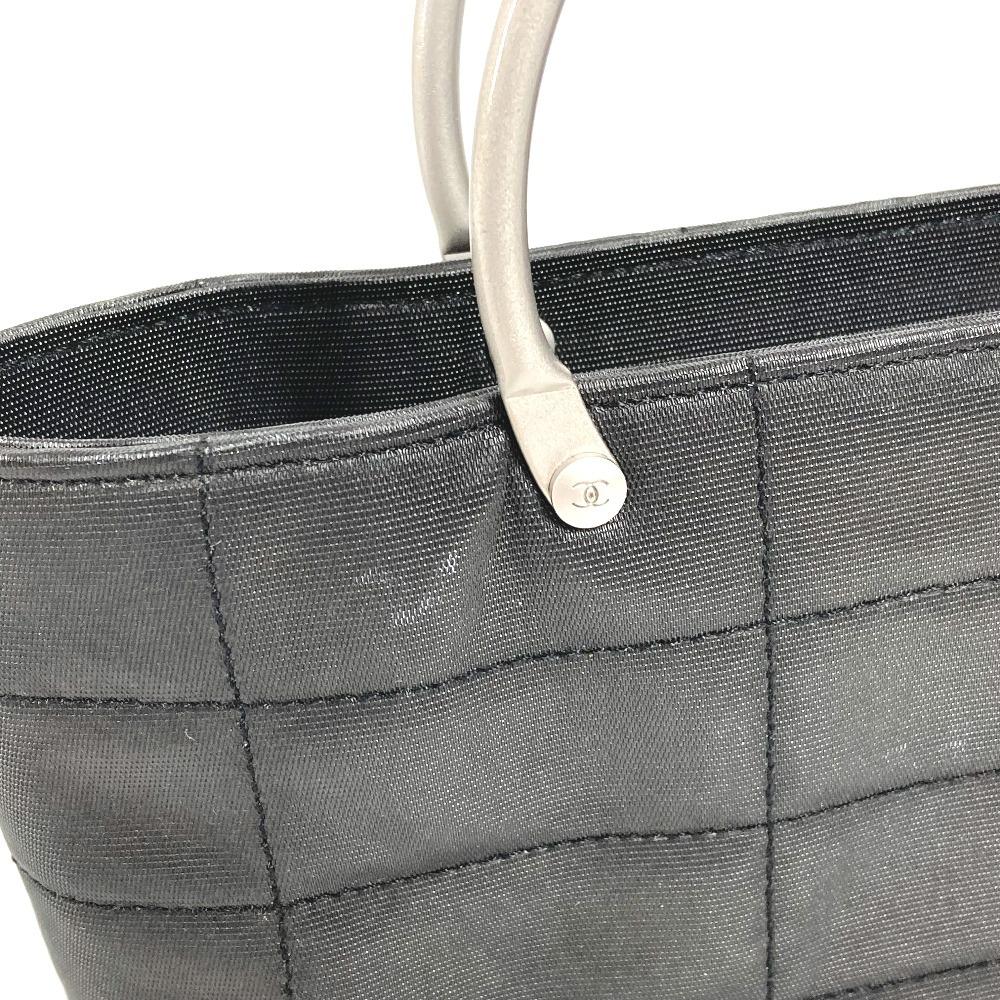 CHANEL Metal Handle Chocolate Bar Bag Tote Bag Hand Bag Nylon gray